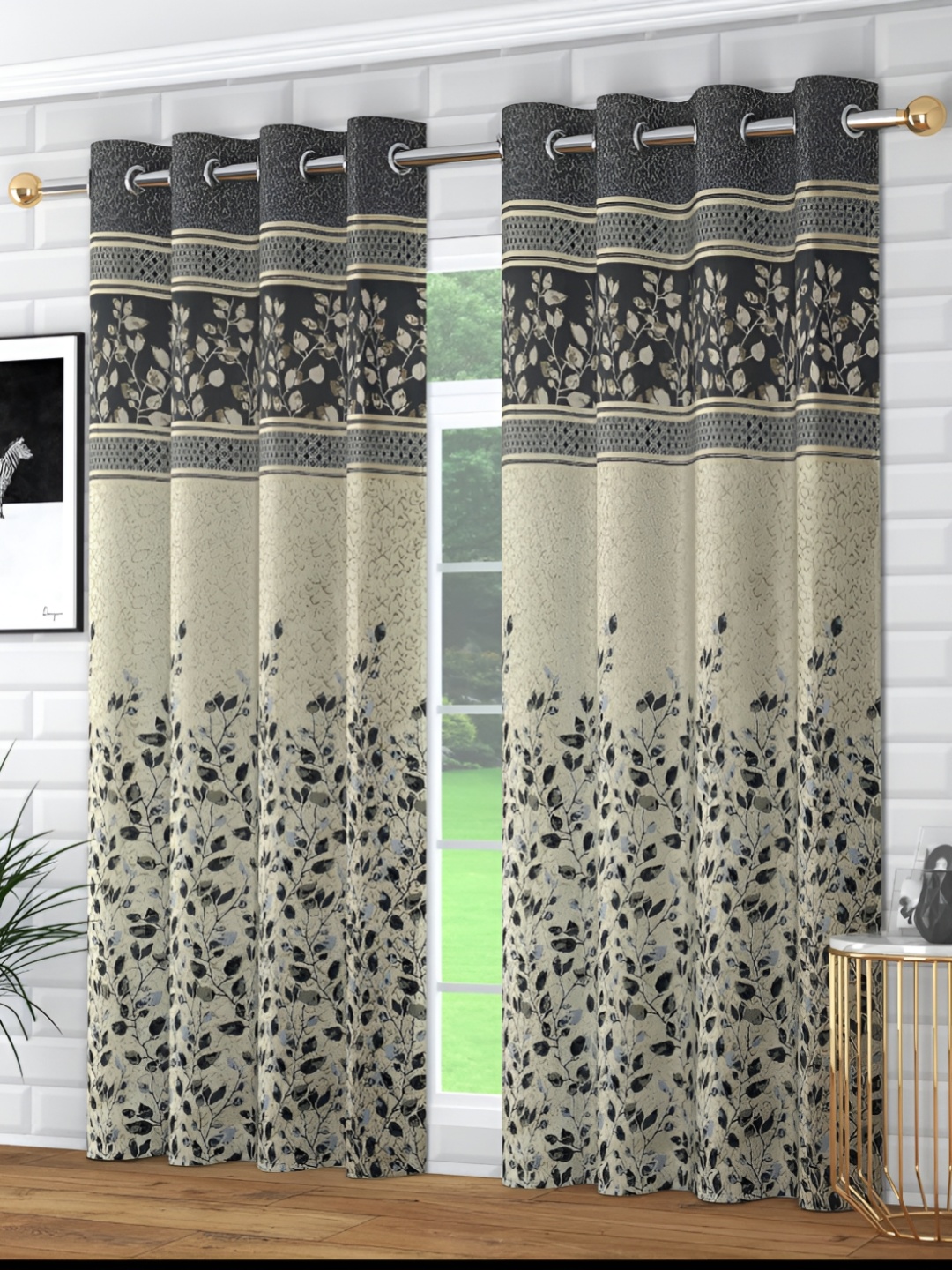 

Galaxy Home Decor Grey Floral Room Darkening Door Curtain