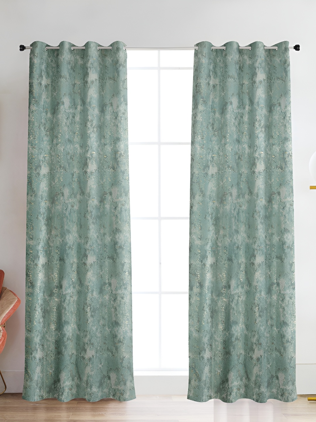 

Galaxy Home Decor Green 2 Pieces Floral Room Darkening Door Curtain