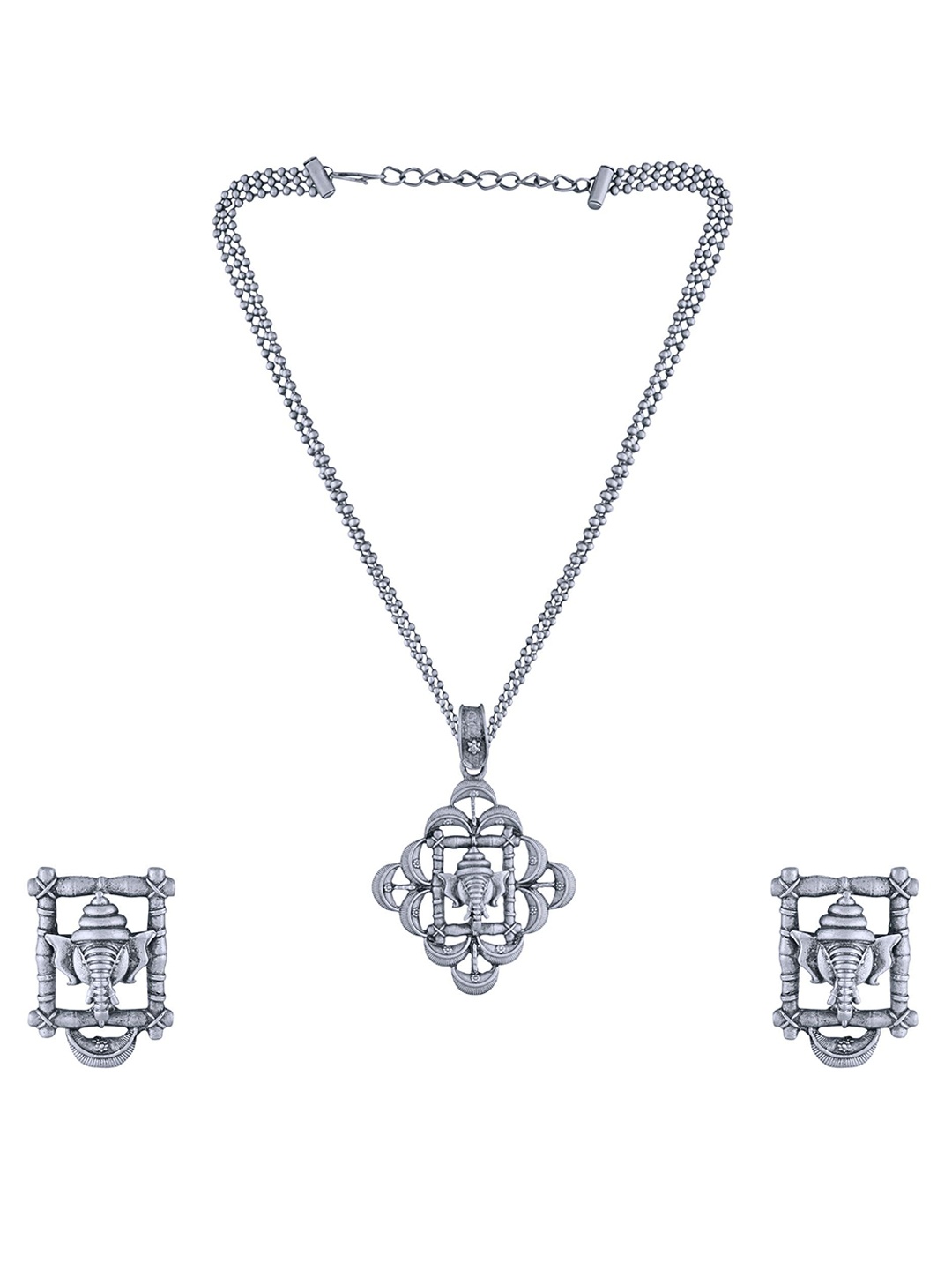

MANSIYAORANGE Silver Plated Jewellery Set