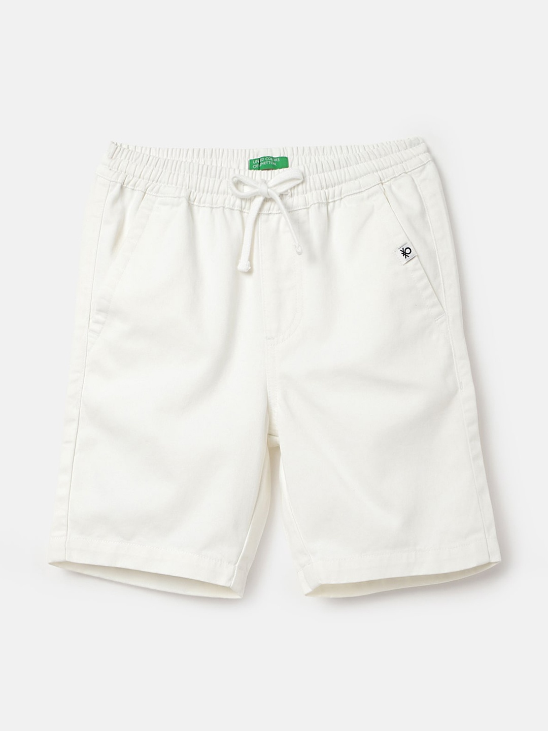 

United Colors of Benetton Boys Mid-Rise Pure Cotton Shorts, White