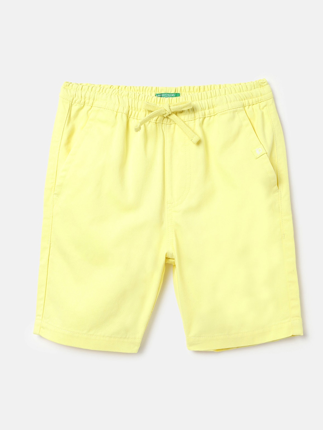 

United Colors of Benetton Boys Mid Rise Pure Cotton Shorts, Yellow