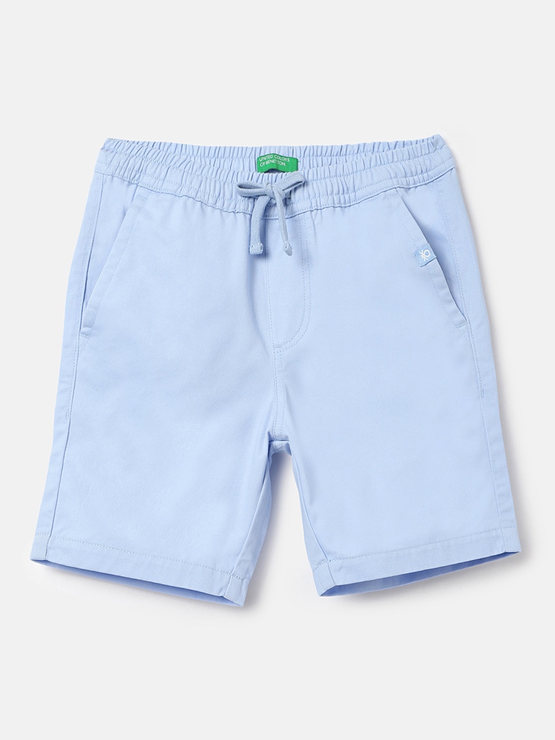 

United Colors of Benetton Boys Mid-Rise Pure Cotton Shorts, Blue