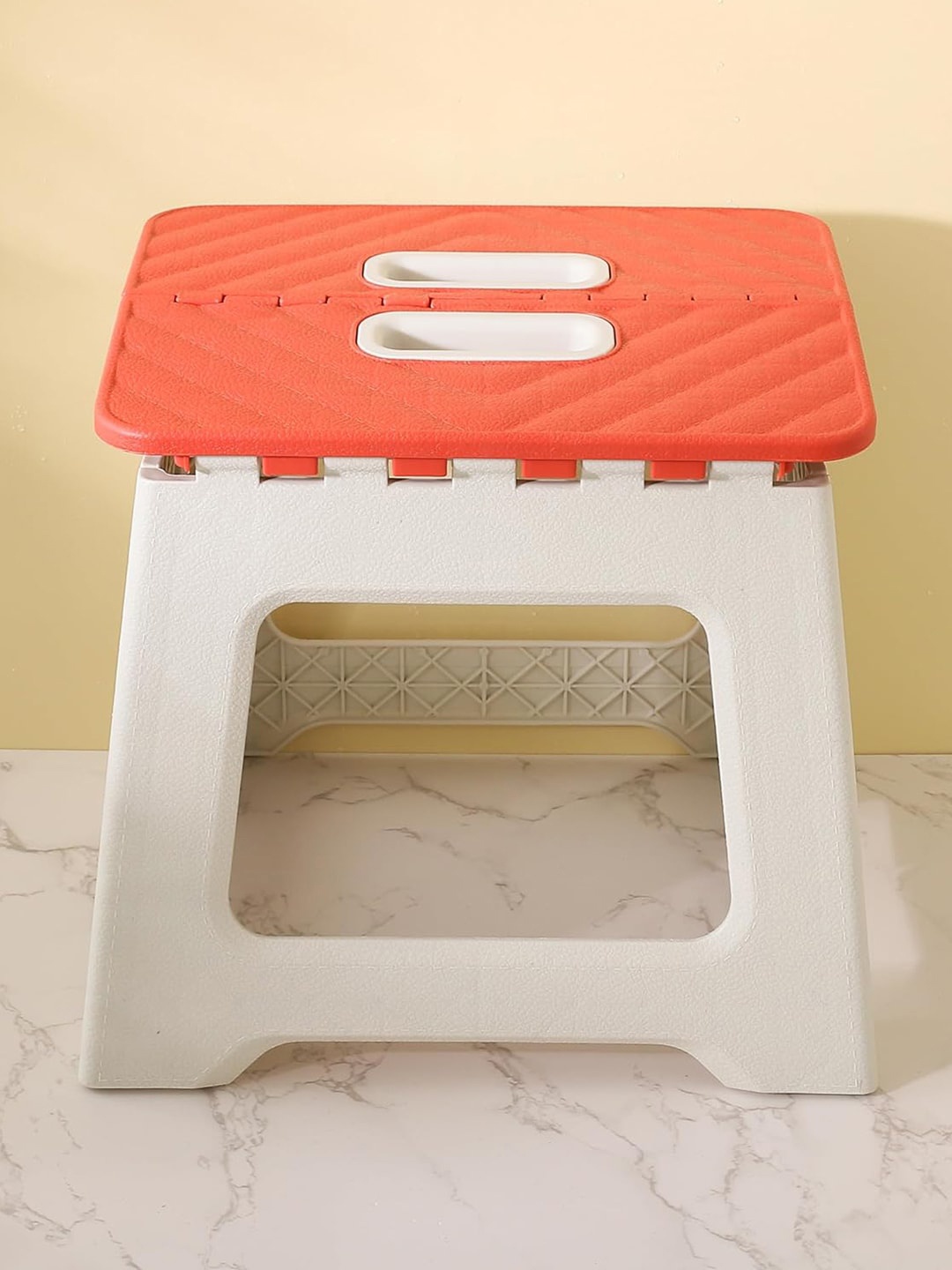

Kuber Industries Red Textured Foldable Stool Bathroom Accessories