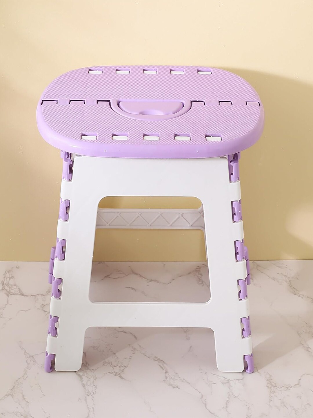 

Kuber Industries Purple Textured Foldable Step Stool Bathroom Accessories