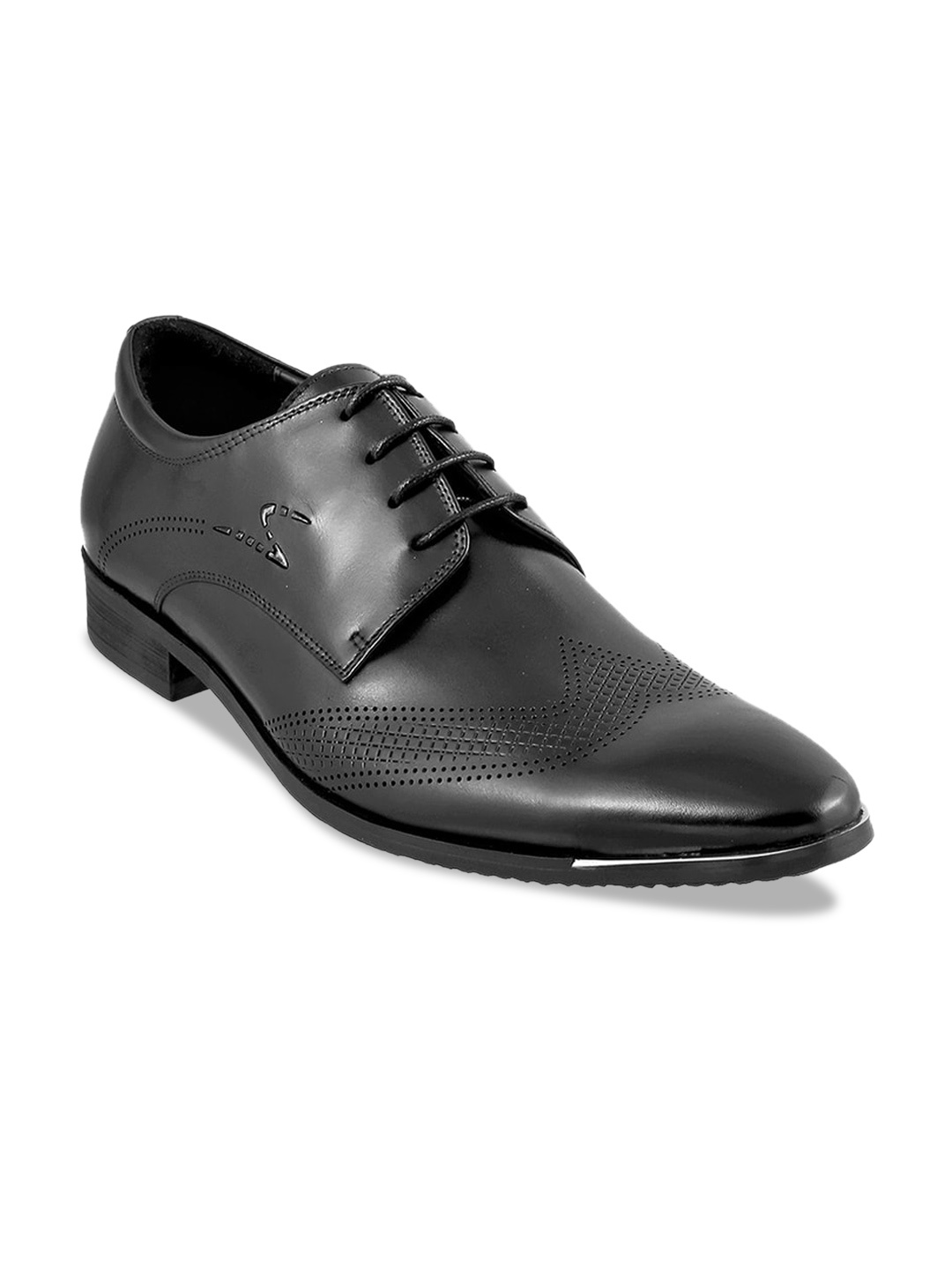 

J.FONTINI Men Leather Formal Derbys, Black