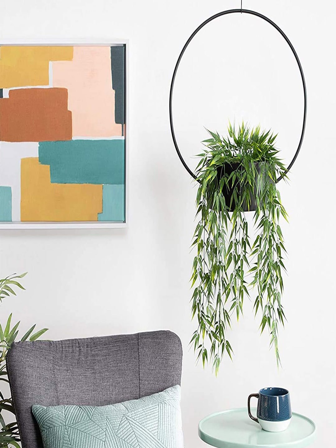 

Kuber Industries Black Metal Hanging Planter