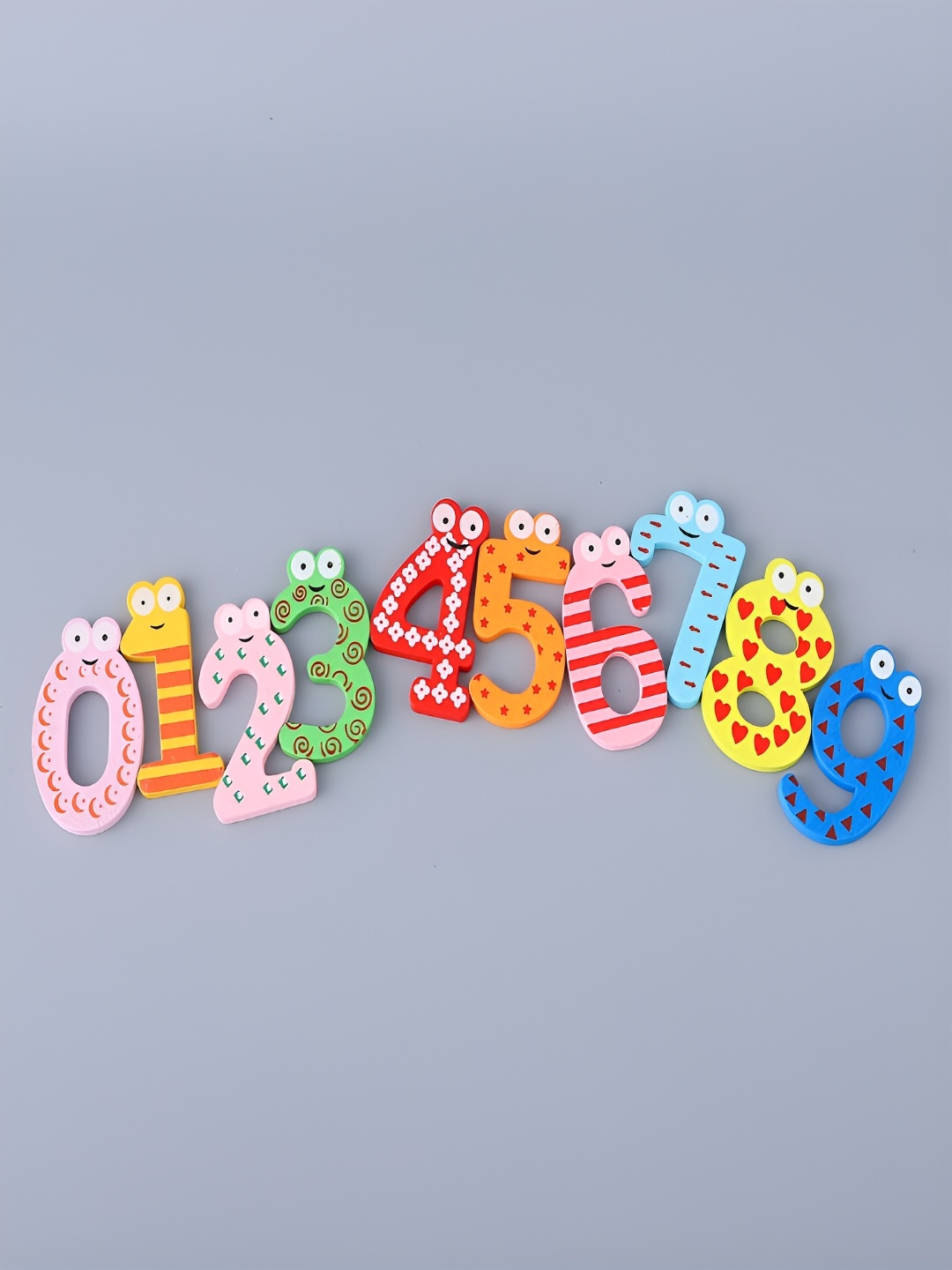 

Kuber Industries Blue & Yellow Wooden Magnet Number Stickers, Pink