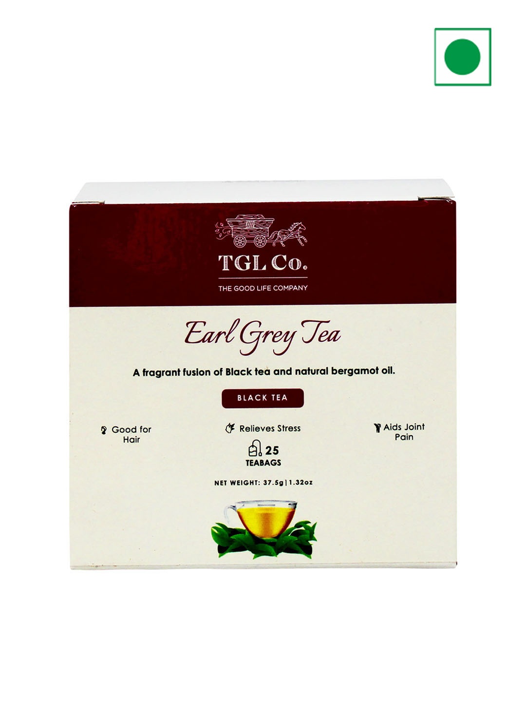 

TGL Co. Pack Of 2 Earl Grey Black Dust Tea Bags - 37.5g Each, Brown