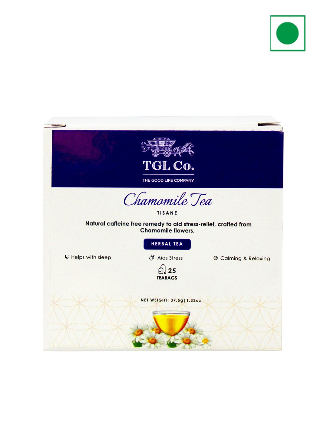 

TGL Co. Pack Of 4 Chamomile Dust Tea Bags- 37.5 G Each, White