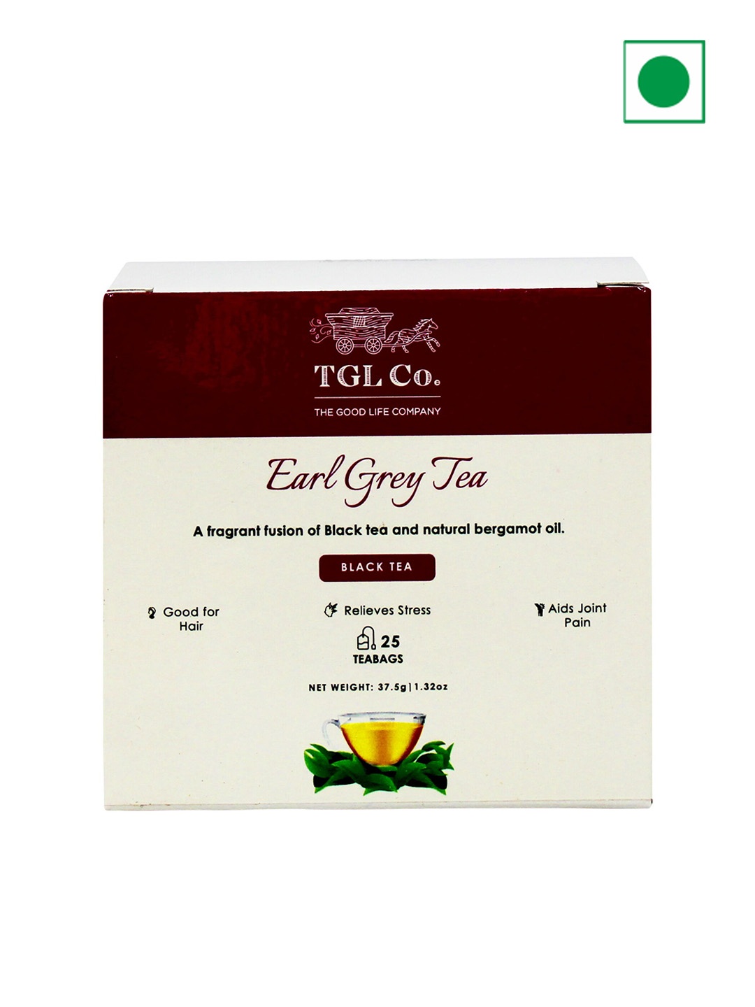 

TGL Co. Earl Grey Black Dust 25 Tea Bags- 37.5G Each, White