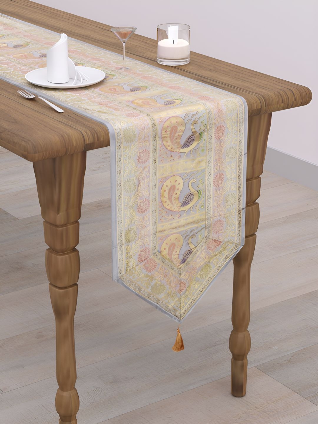 

E-Ezra Grey and GoldToned Embellished Table Runners