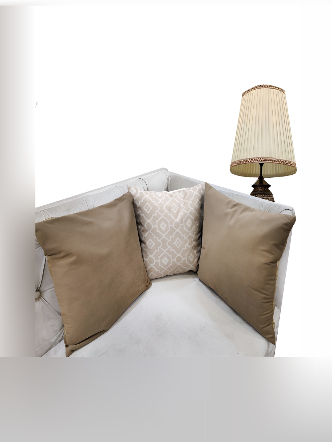 

Good Vibes Brown & White 3 Pieces Ethnic Motifs Velvet Square Cushion Covers