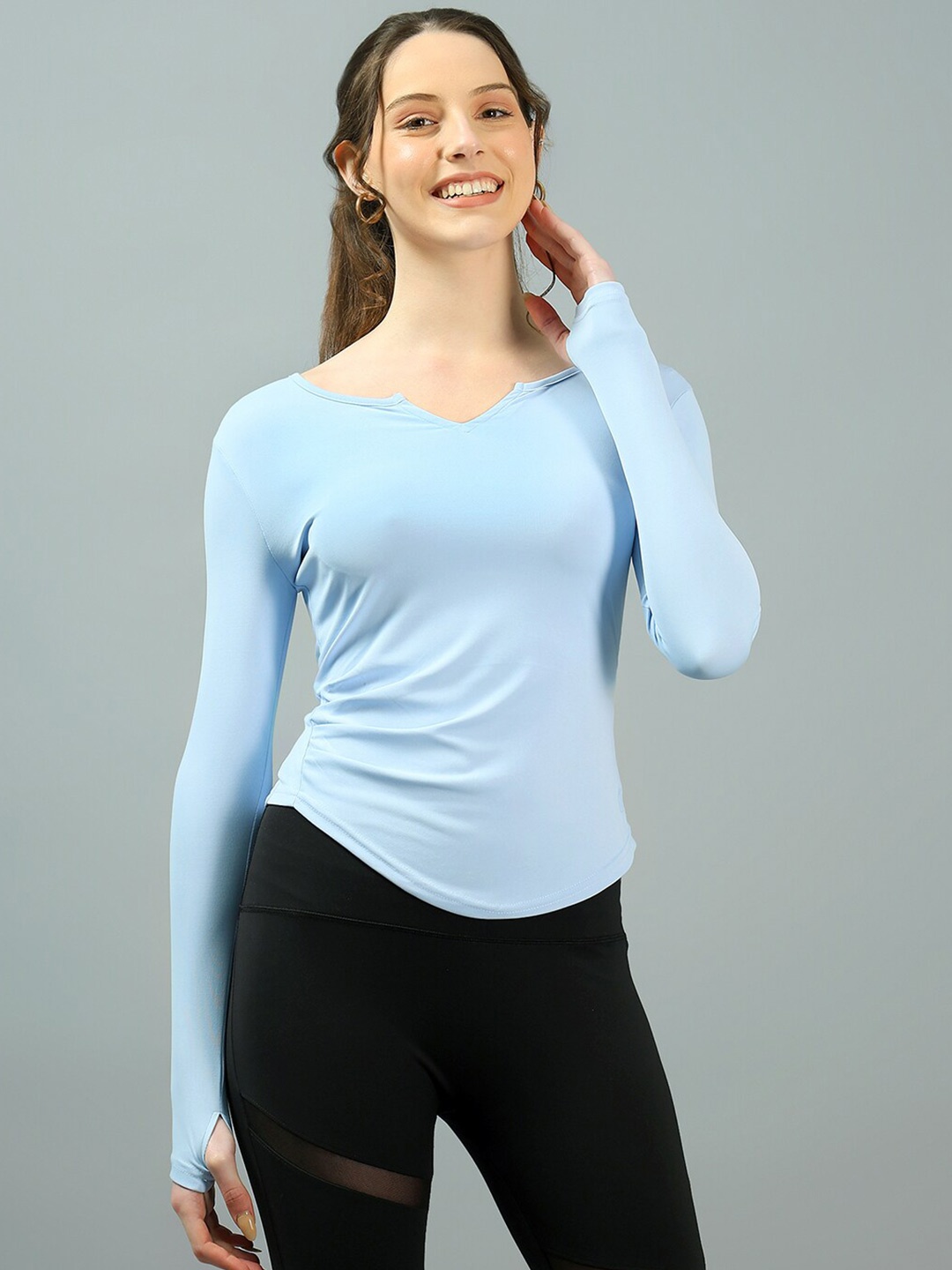 

RYZ V-Neck Full Sleeves Sports top, Blue