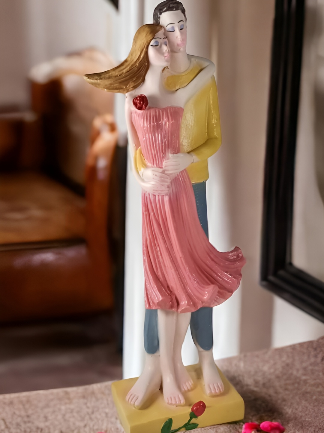 

SANKALAN CREATIONS Pink & Yellow Figurine Showpiece