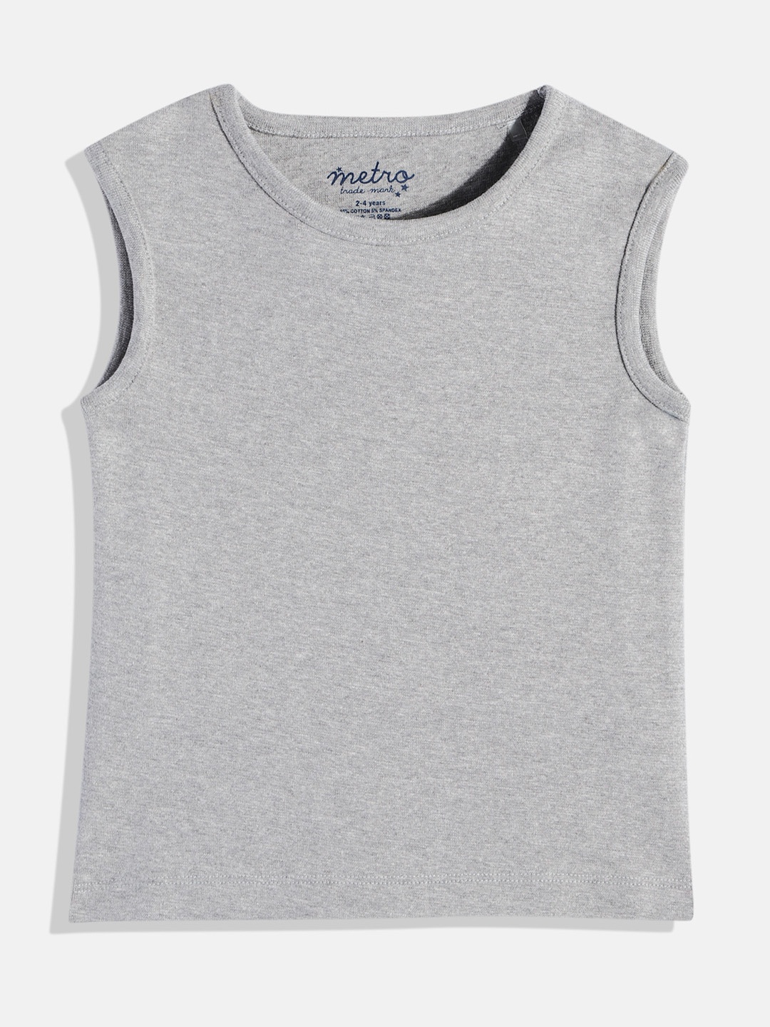 

METRO KIDS COMPANY Girls Pure Cotton T-shirt, Grey melange