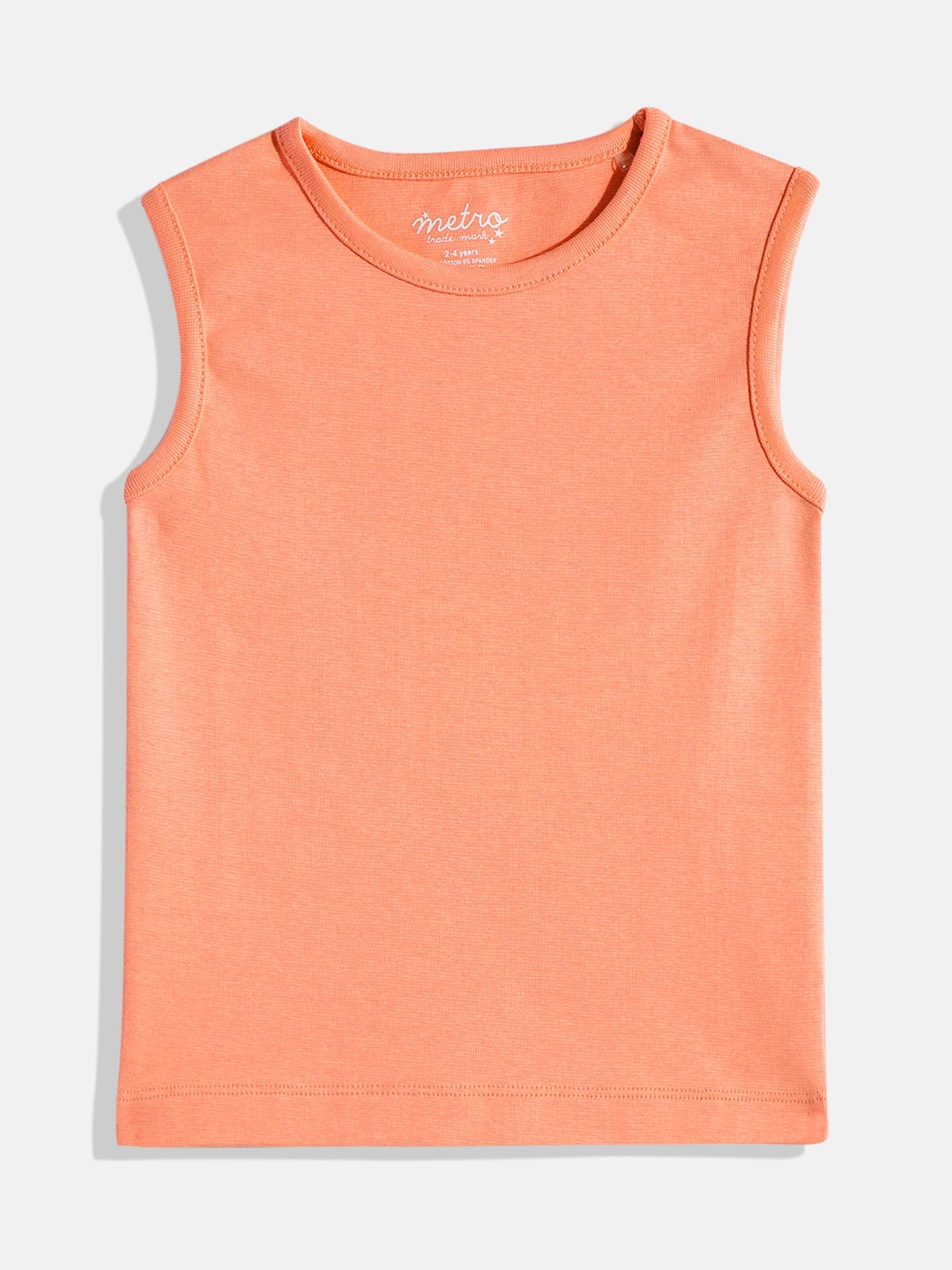 

METRO KIDS COMPANY Girls Pure Cotton T-shirt, Orange