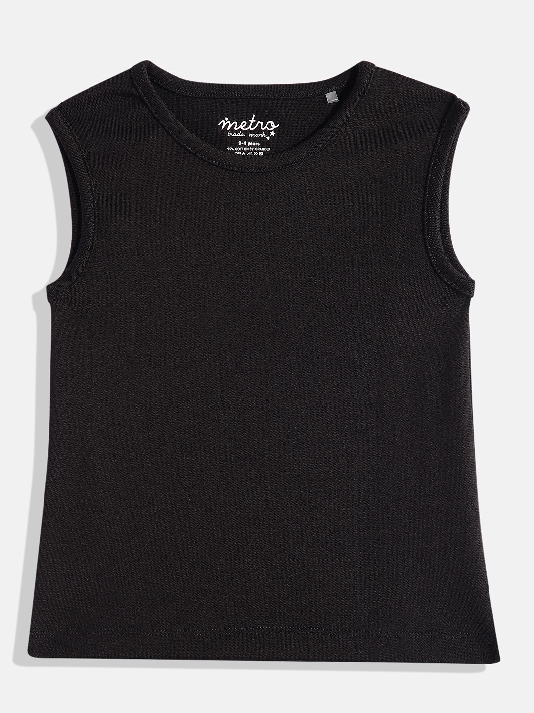 

METRO KIDS COMPANY Girls Pure Cotton T-shirt, Black
