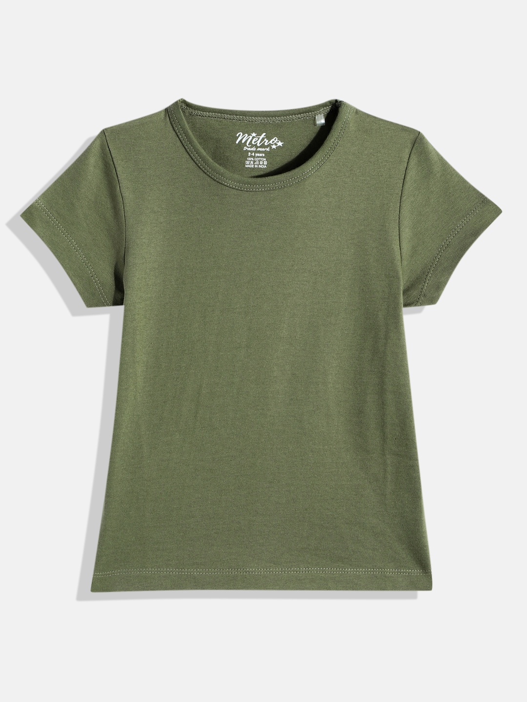 

METRO KIDS COMPANY Girls Solid T-shirt, Olive