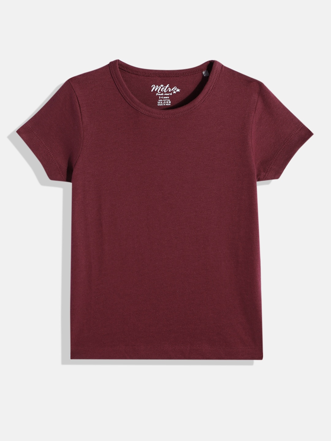 

METRO KIDS COMPANY Girls Solid T-shirt, Maroon