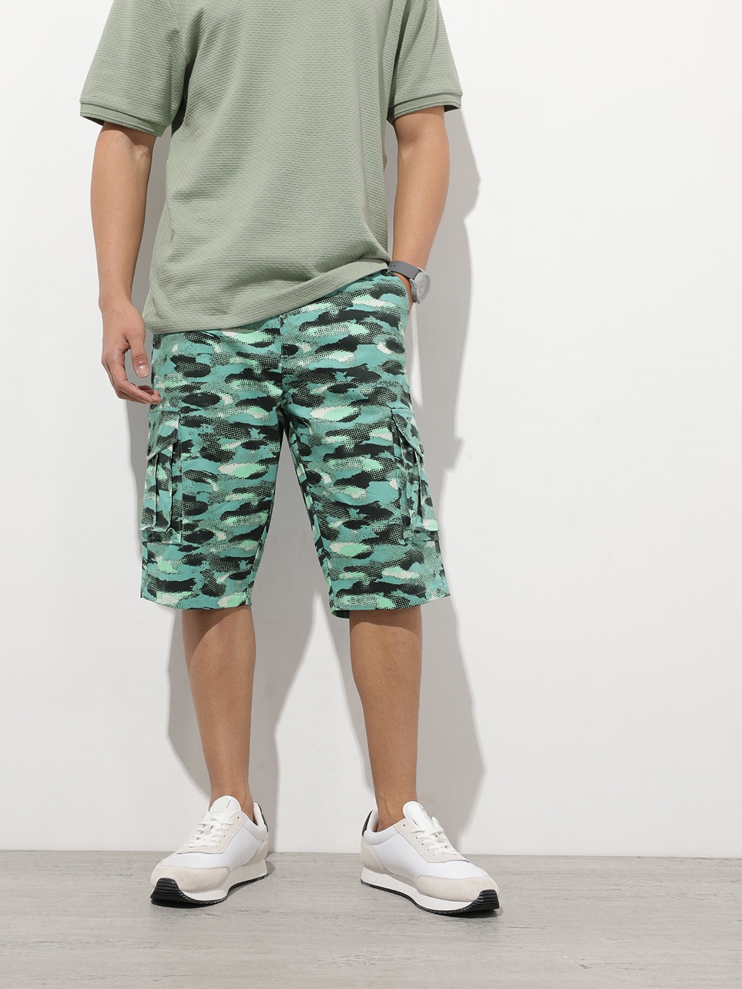 

Kook N Keech Men Urban Jungle Camouflage Cargo Shorts, Blue