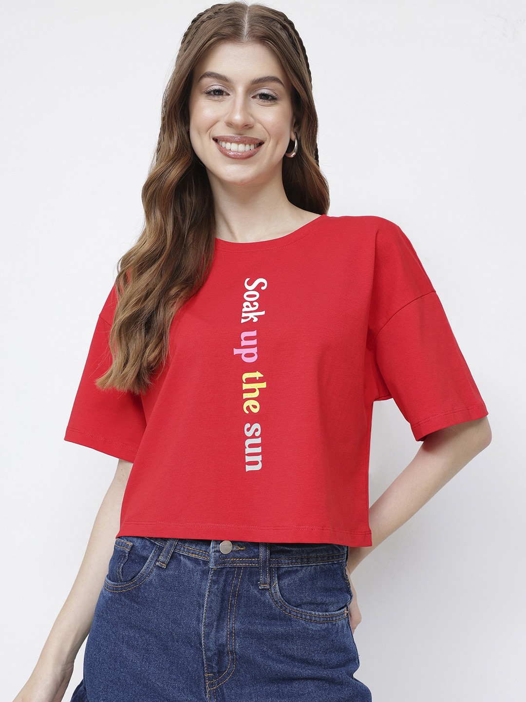 

DressBerry Summer Ready Boxy T-shirt, Red