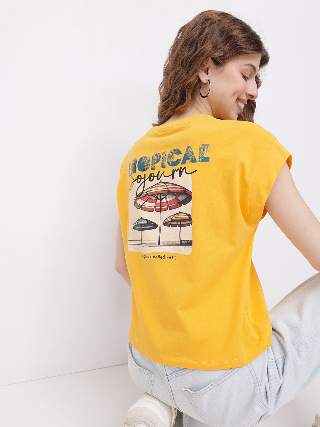 

DressBerry The Soft Life Tropical Escape T-shirt, Yellow