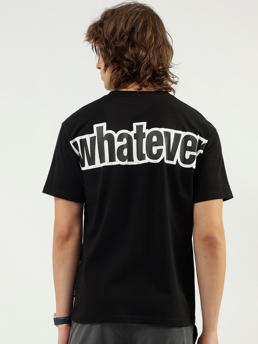 

United Colors of Benetton Typography Printed Pure Cotton Boxy T-shirt, Black