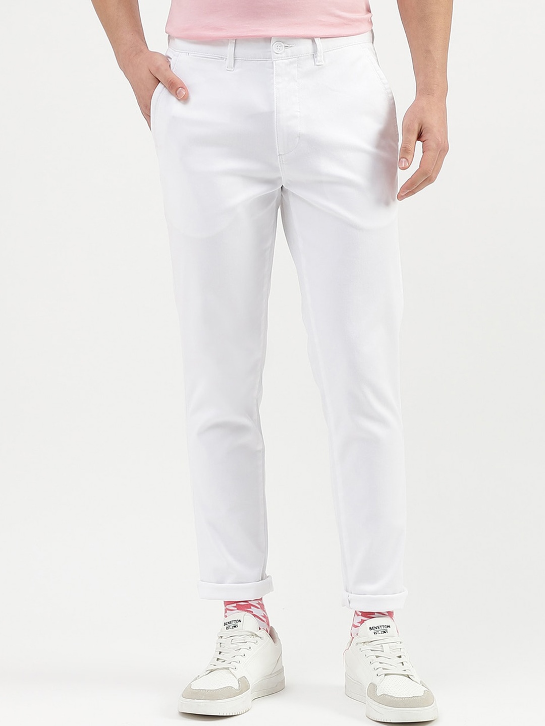 

United Colors of Benetton Men Slim Fit Trousers, White
