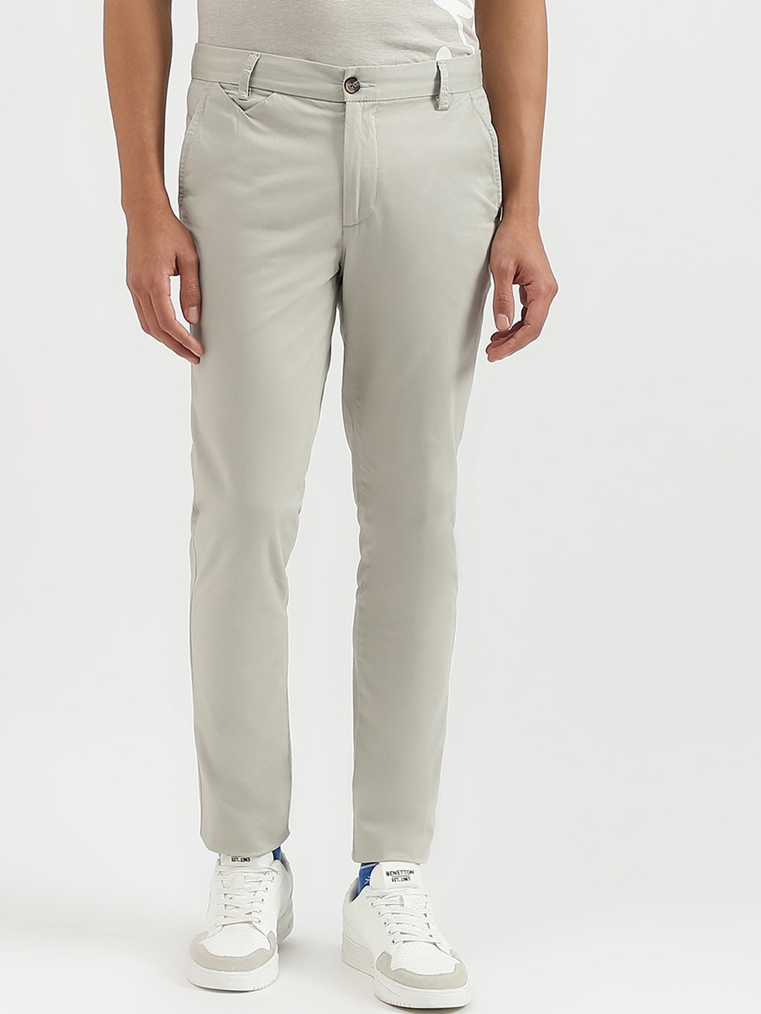 

United Colors of Benetton Men Slim Fit Trousers, Grey
