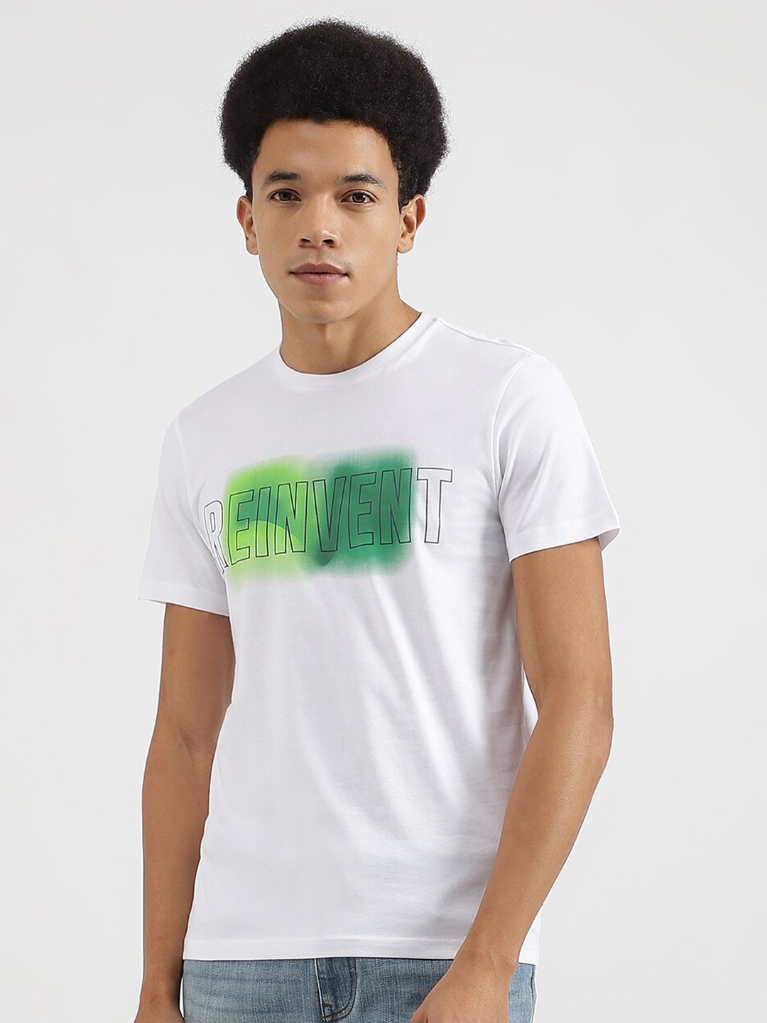 

United Colors of Benetton Typography Printed Pure Cotton T-shirt, White