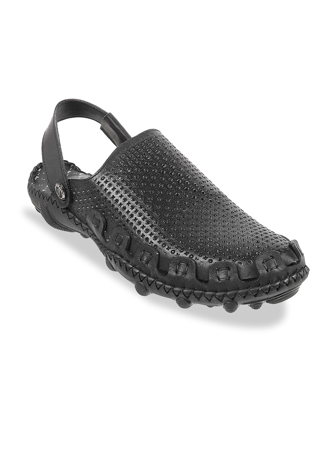 

DAVINCHI Men Textured Comfort Sandals, Black