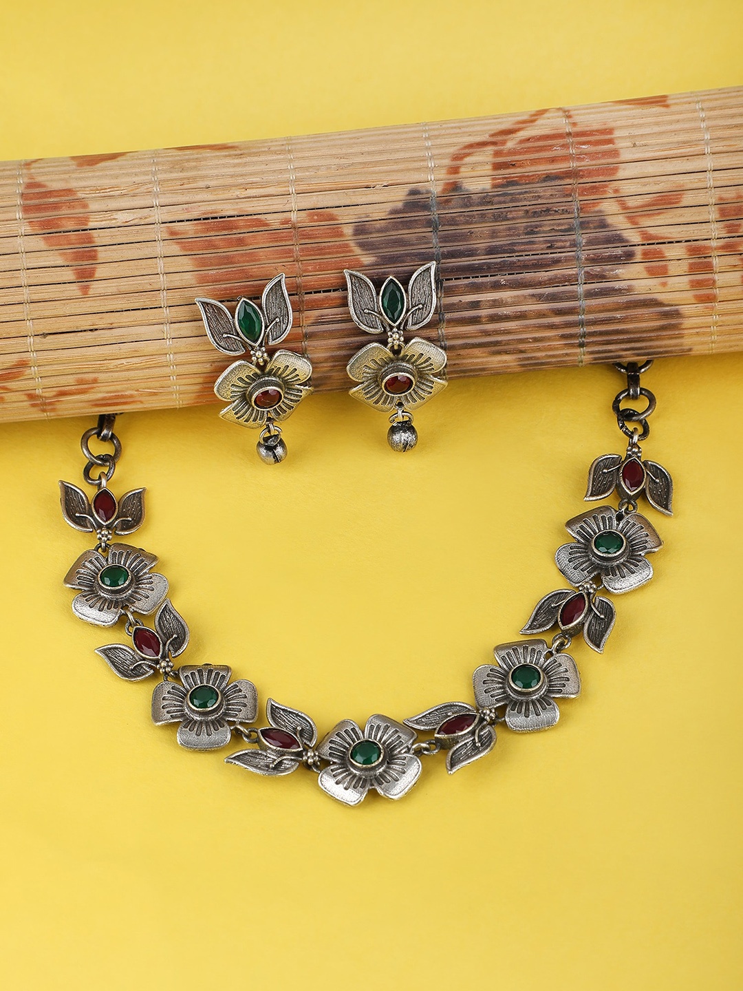 

Anouk Silver-Plated Stone Studded Jewellery Set