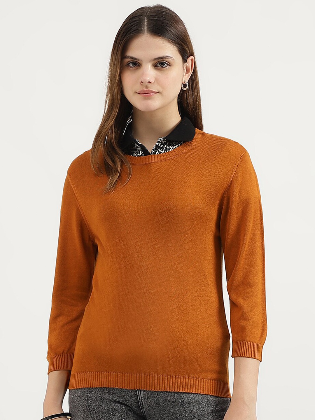 United Colors of Benetton Round Neck Top, Yellow