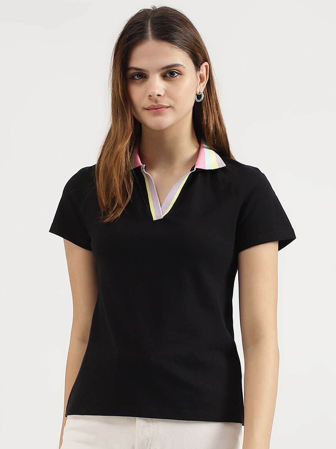 

United Colors of Benetton Polo Collar Casual T-shirt, Black