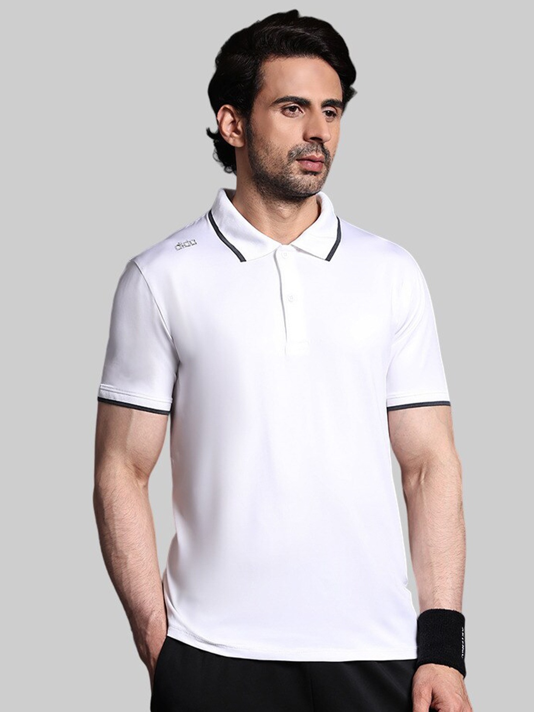 

DIDA Polo Collar Light Weight Dri FIT Sports T-shirt, White