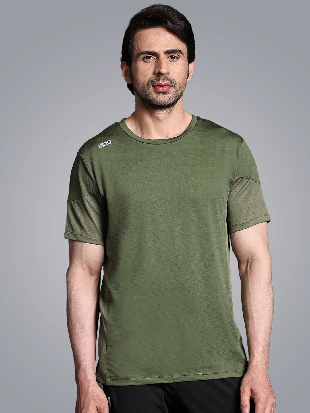

DIDA Round Neck Light Weight Dri-FIT Comfort Fit Sports T-shirt, Olive