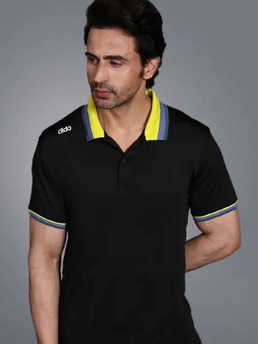 

DIDA Polo Collar Light Weight Dri-FIT Comfort Fit Sports T-shirt, Black
