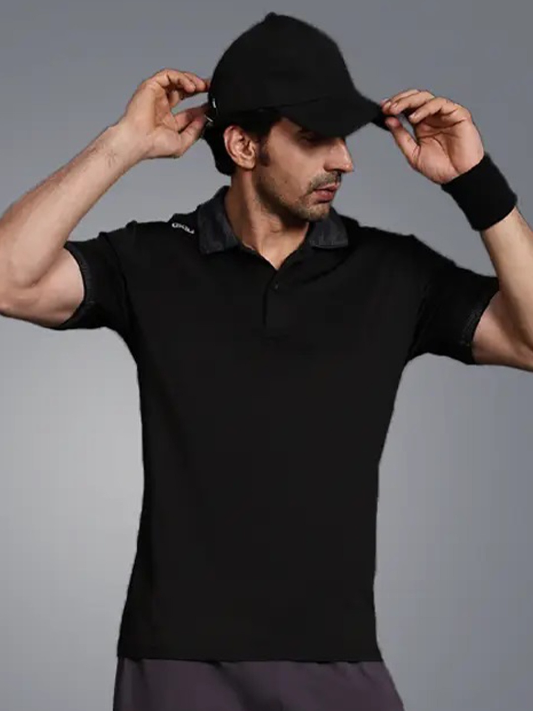 

DIDA Polo Collar Light Weight Dri FIT Sports T-shirt, Black