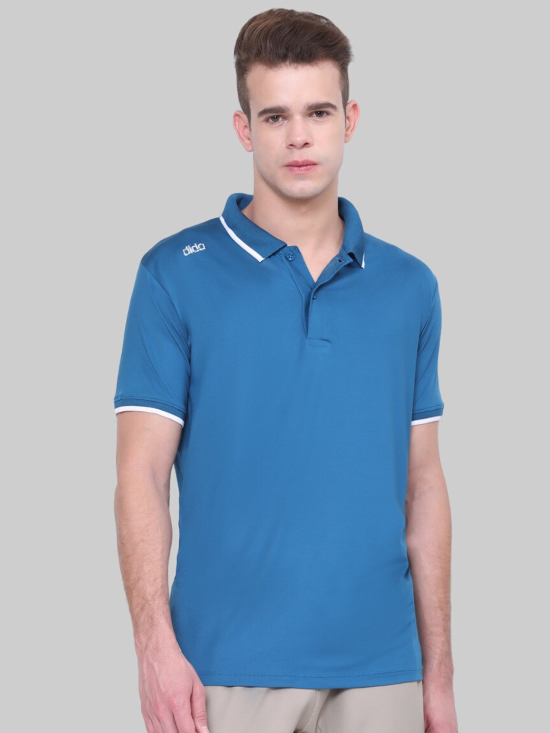 

DIDA Comfort Fit Lightweight Polo Collar Dri-FIT T-shirt, Blue