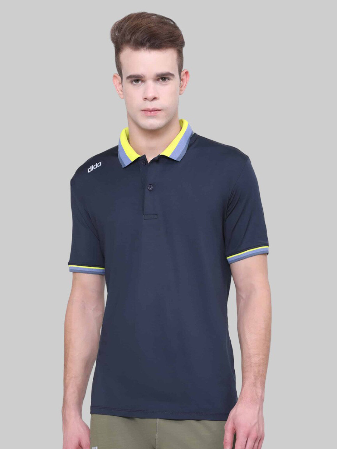 

DIDA Polo Collar Light Weight Dri FIT Sports T-shirt, Navy blue