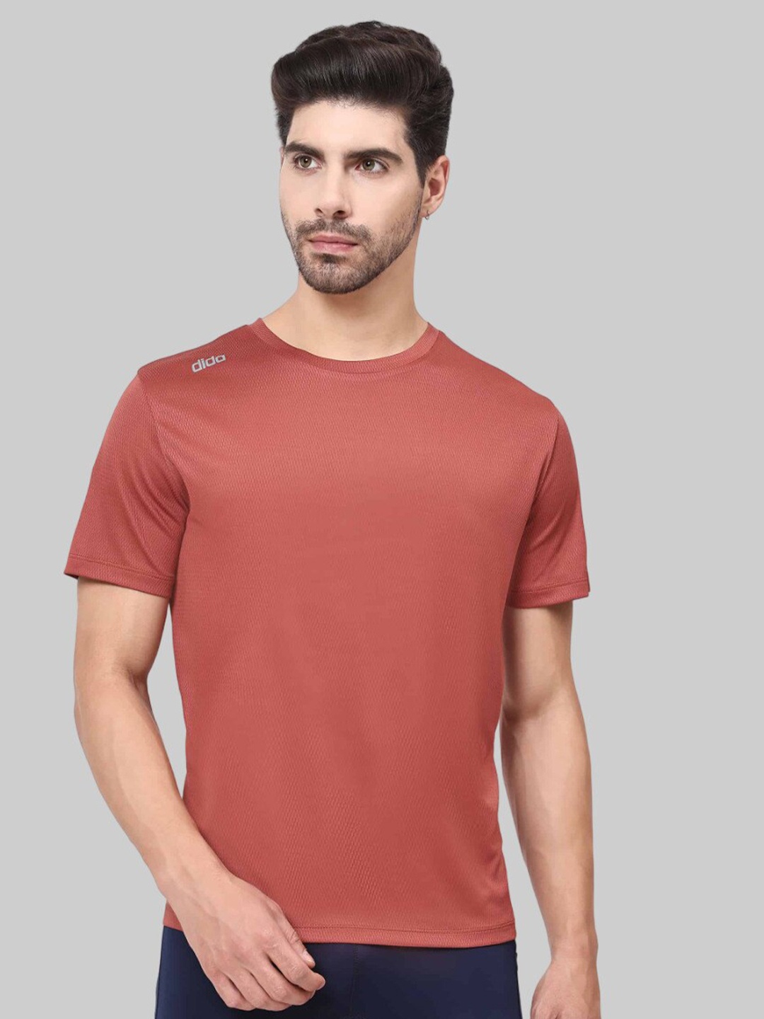 

DIDA Round Neck Light Weight Dri-FIT Comfort Fit Sports T-shirt, Rust