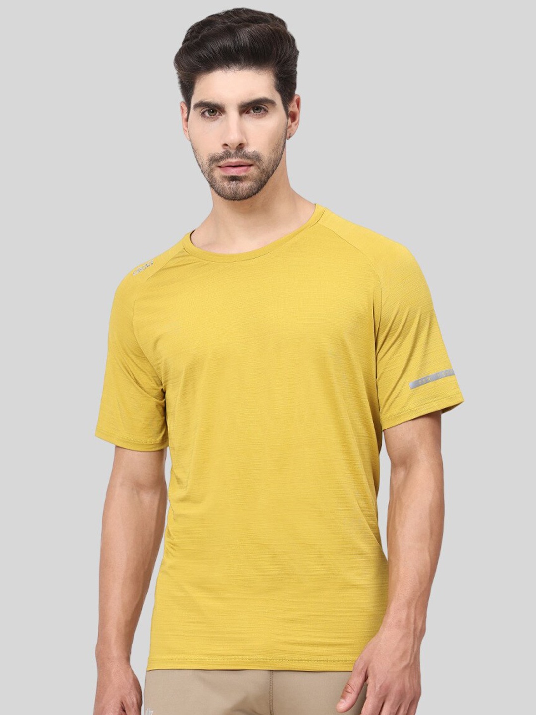 

DIDA Round Neck Light Weight Dri-FIT Comfort Fit Sports T-shirt, Yellow