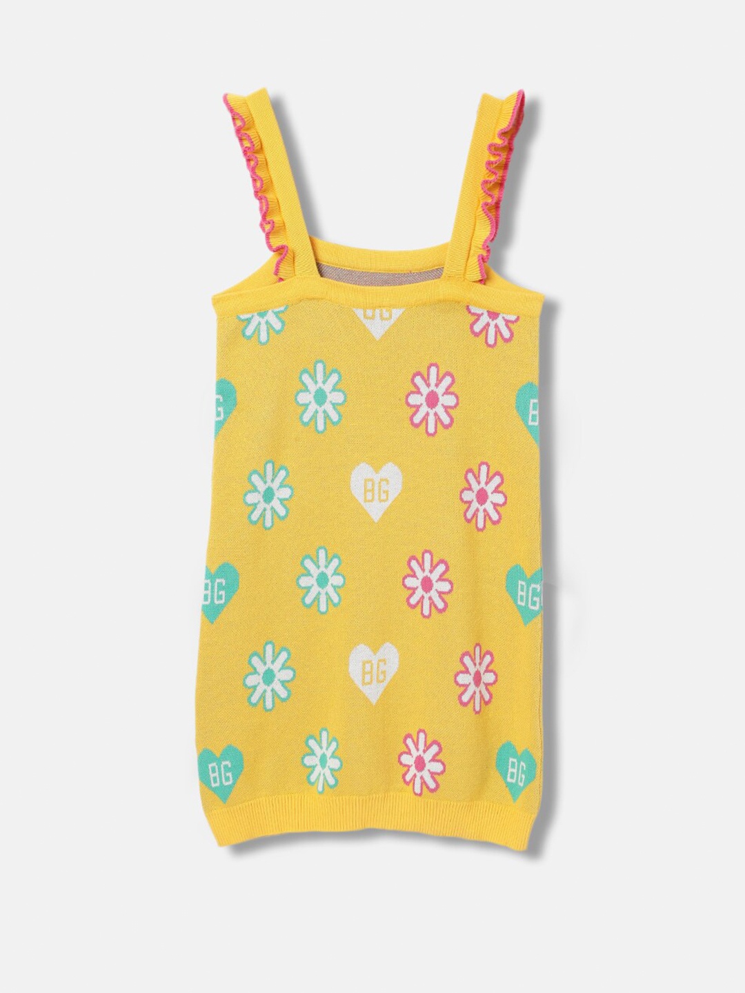 

Blue Giraffe Girls Floral Printed Sheath Dress, Yellow