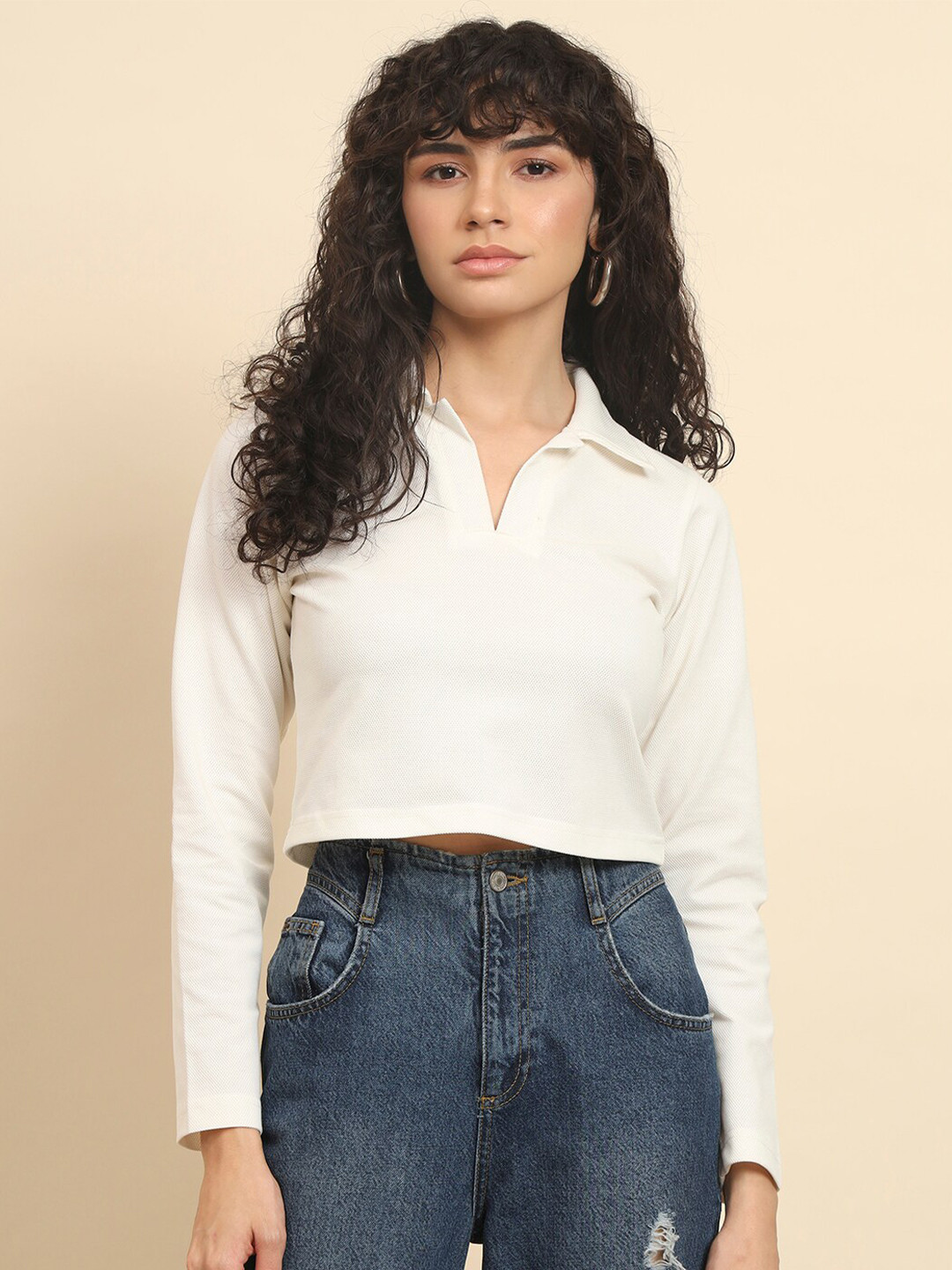 

Trend Arrest Cotton Shirt Style Top, White