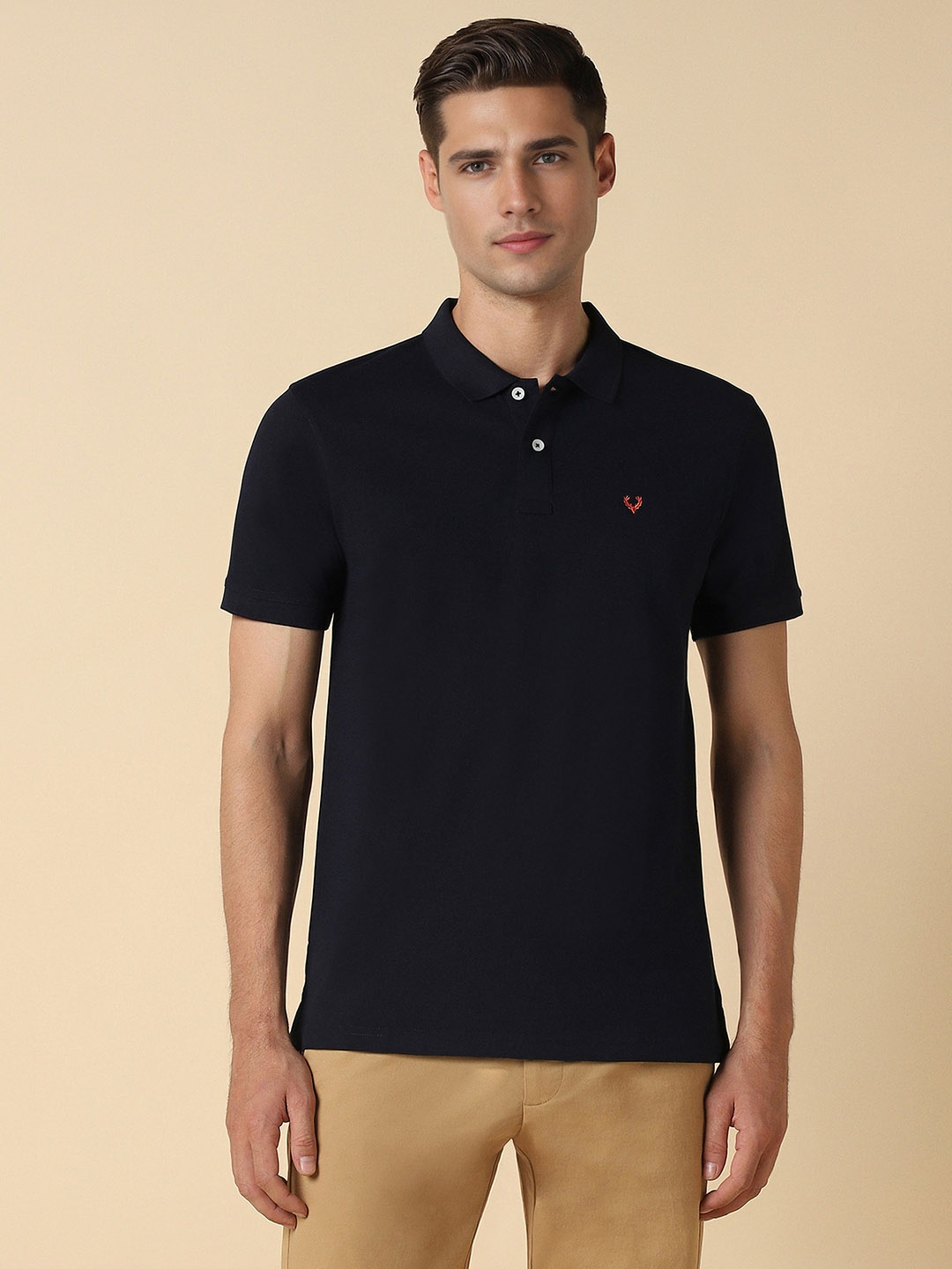 

Allen Solly Polo Collar Cotton T-shirt, Black