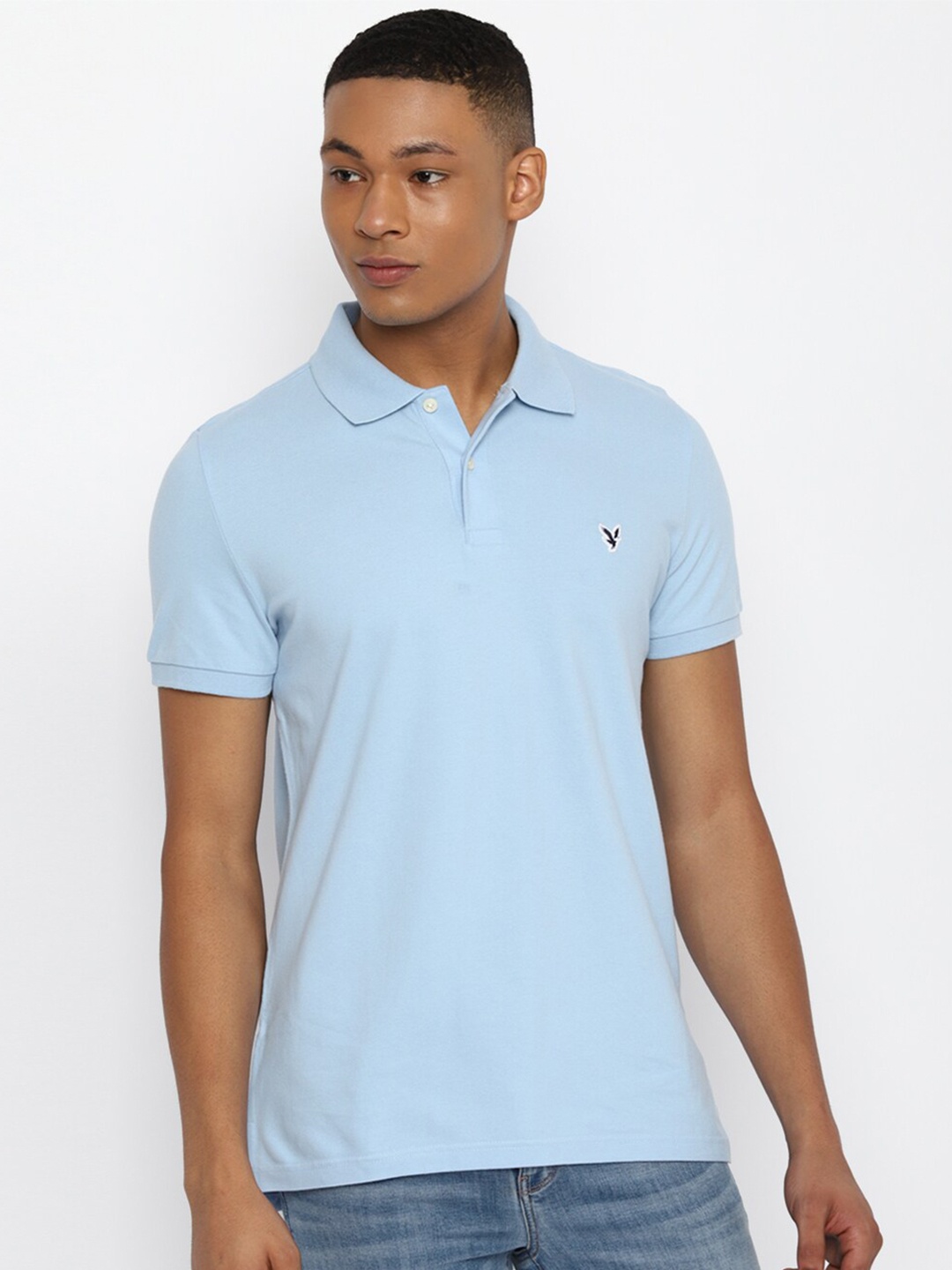 

AMERICAN EAGLE OUTFITTERS Polo Collar Slim Fit T-shirt, Blue