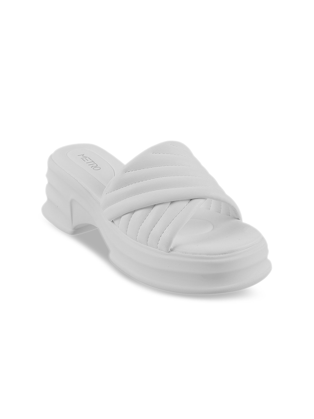

Metro Textured Platform Heels, White