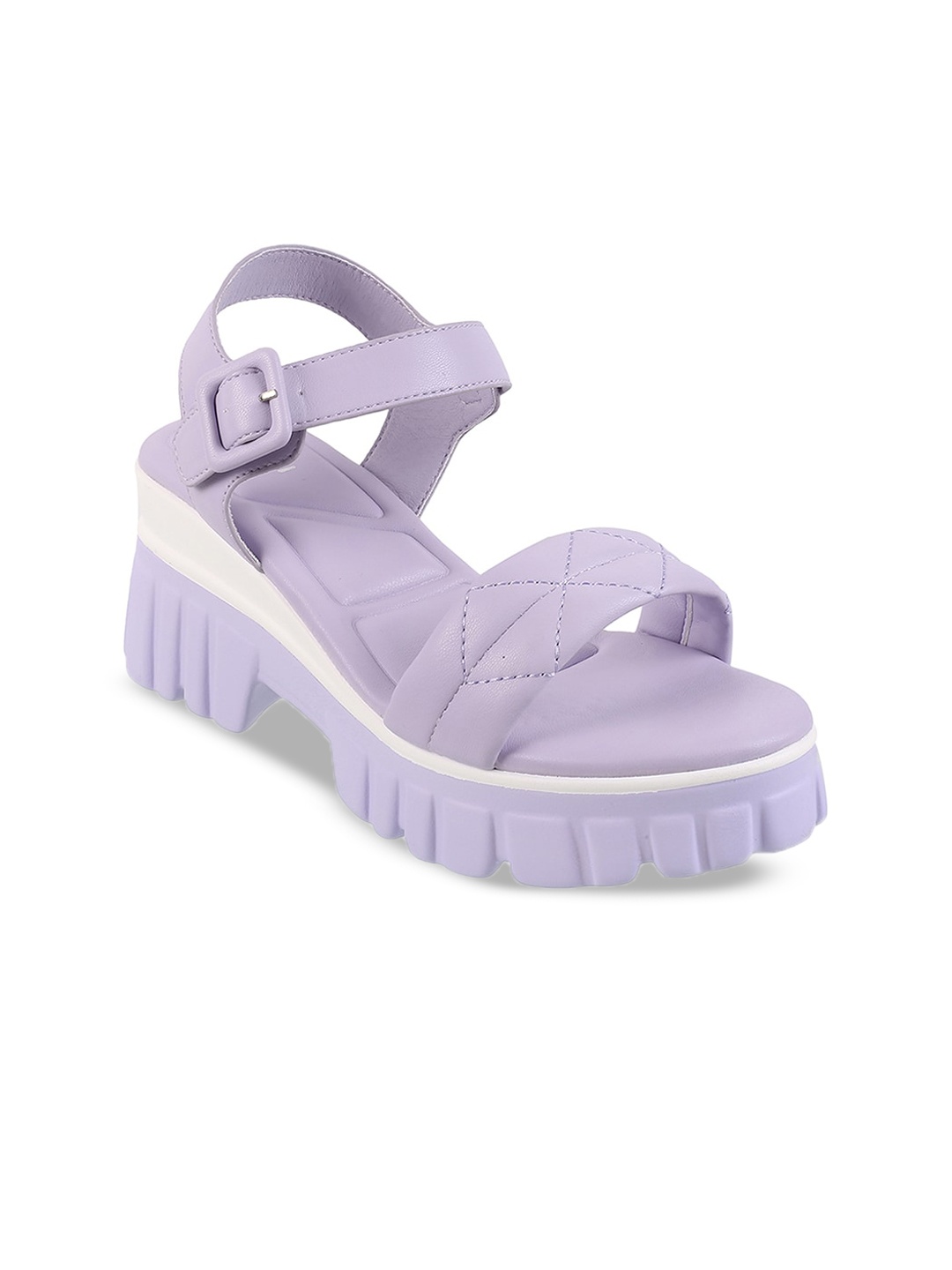 

Mochi Open Toe Platform Heels, Purple