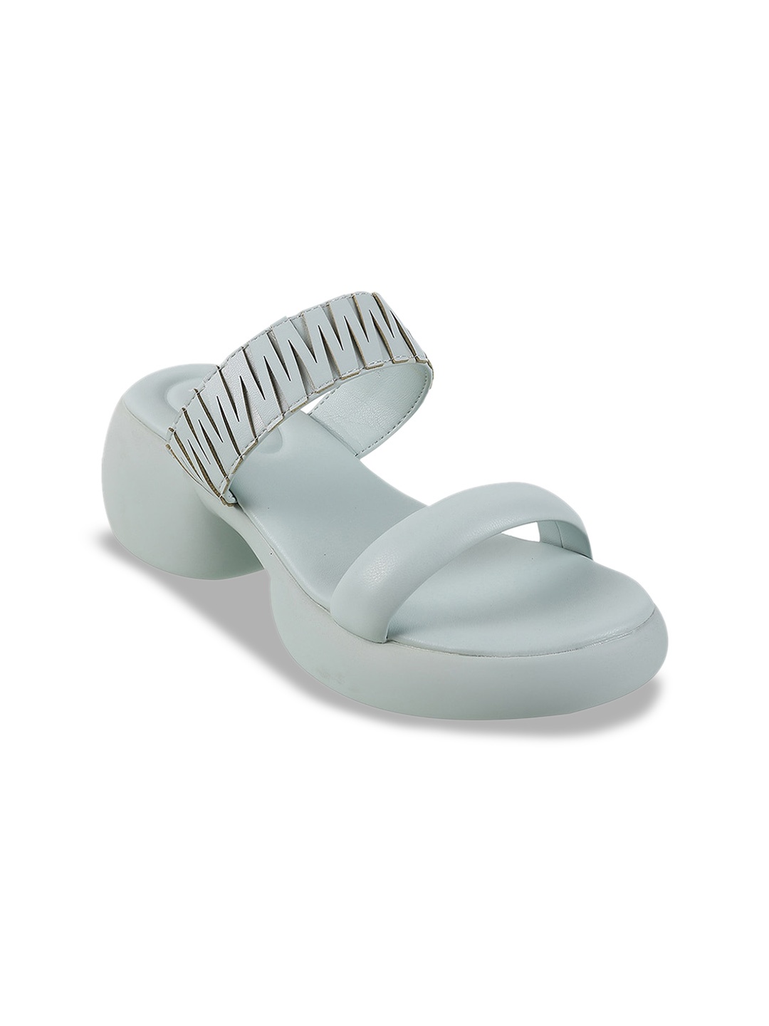 

Mochi Open Toe Platform Heels, Green