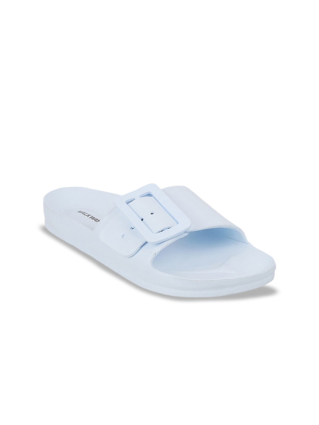 

WALKWAY by Metro Buckle Detail Open Toe Flats, Blue